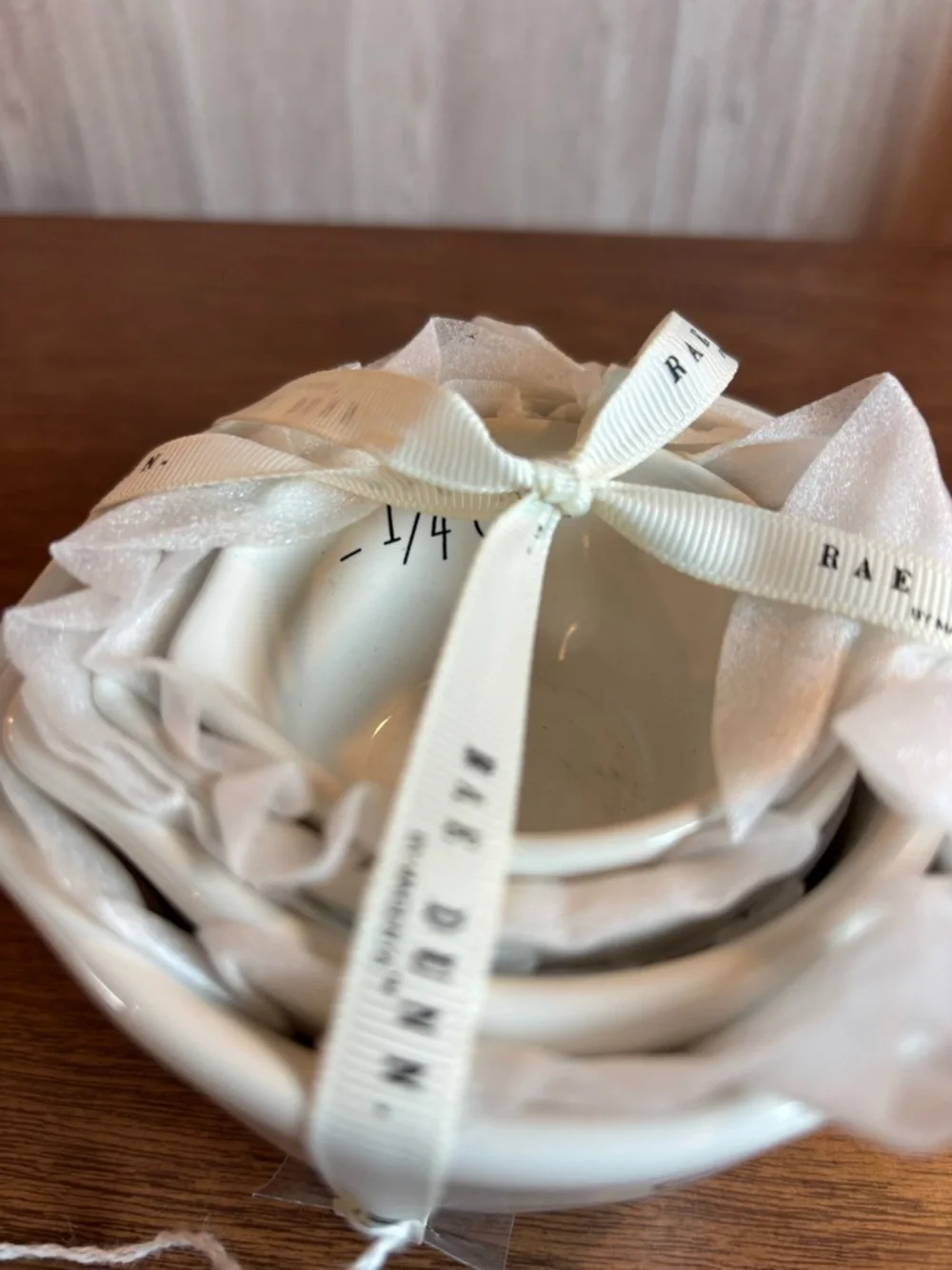 Rae Dunn White Glossy Ceramic measuring Cup Set NWT